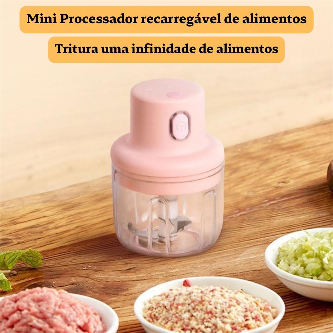 Mini Processador Recarregável de Alimentos